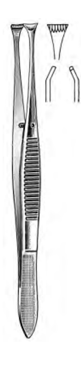 GRAEFE Fixation Forceps, standard jaws 45mm wide, with fine teeth, (11cm) 4-3/4"