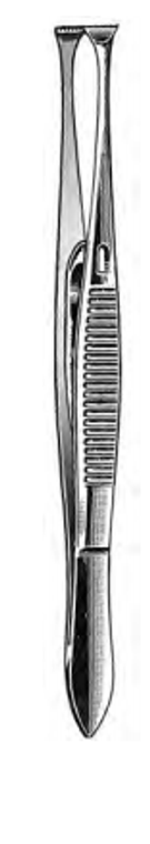 GRAEFE Fixation Forceps, standard jaws 45mm wide, fine teeth, with catch, (11cm)4-3/4"