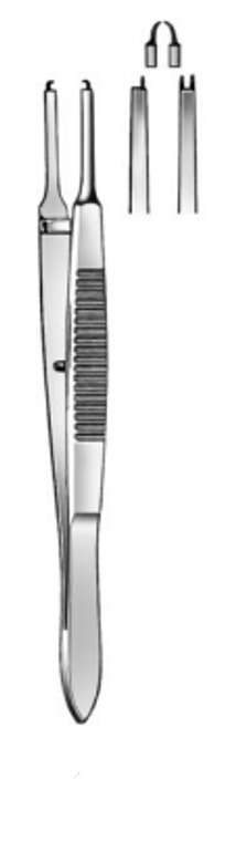 CASTROVIEJO Fixation Fcps straight, 2x2 CVD teeth, extending beyond each other (95cm) 3-3/4"