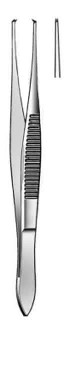 O'BRIEN Fixation Forceps, delicate 1 x 2 Teeth, 09mm wide, anguled forward (102cm) 4"