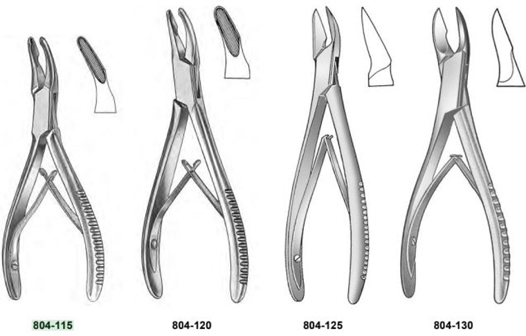 Bone Surgery Rongeur, No 4 pattern, Slightly curved beaks, (14cm)5-1/2"