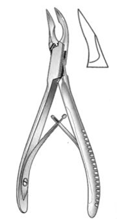 Oral Surgery Rongeur, No 5S pattern, side cutting, slightly Curved, (152cm)6"