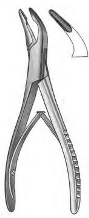 Oral Surgery Rongeur, 6-1/2", (165cm), No 1 pattern, strong Curved beaks 6-1/2"