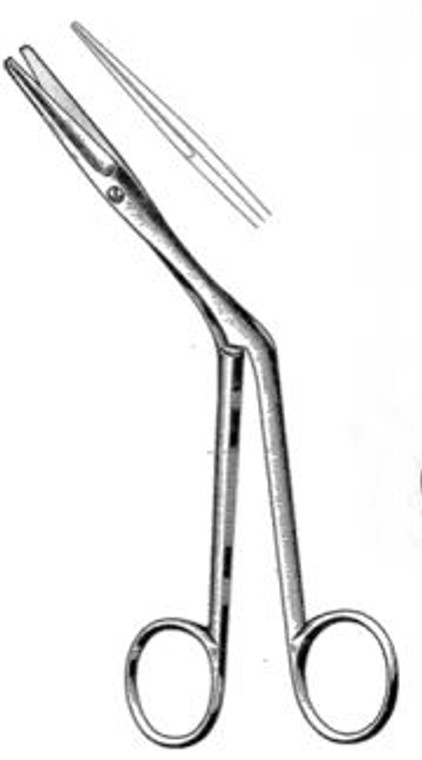 HEYMAN Nasal Scissors, Angle on Side, Rounded Blades, (17cm) 6-3/4"