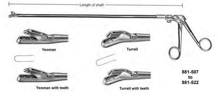 TURRELL Biopsy Forceps With Rotating Shafts, Ang jaws 4 x 8mm bite W/teeth, (355cm)14"