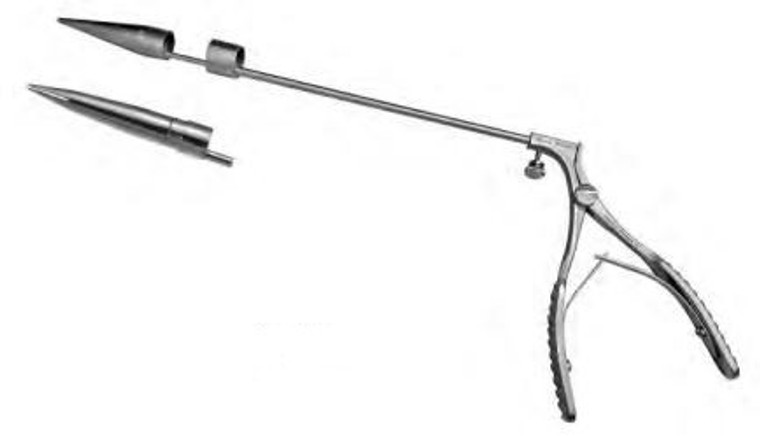 McGIVNEY Hemorrhoidal Ligator, With offset handle 6" Supplied With large loading cone and 100 latex O-rings, (152cm)