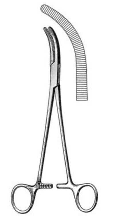 WERTHEIM Pedicle Clamp (248cm), curved jaws 2" (51cm) long 9"