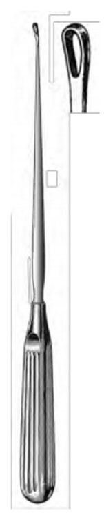 SIMS Uterine Biopsy Curette (254cm), extra small sharp loop, outside measures 25 x 5mm10"
