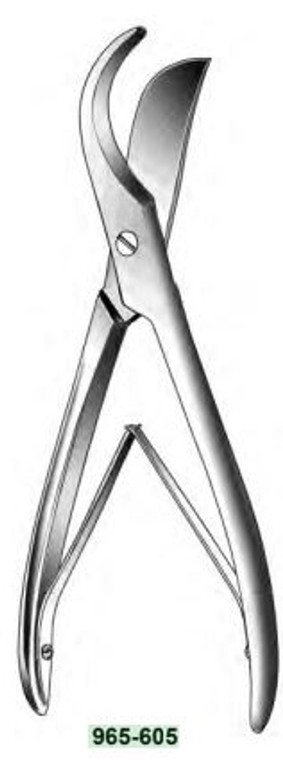 Rib Shears Plain, Curved, Screw Lock, (229cm) 9"