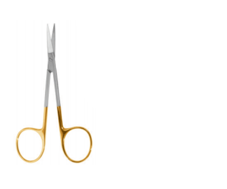 IRIS Scissors, Straight, TC, (11.4cm)4-1/2 Tungsten Carbide