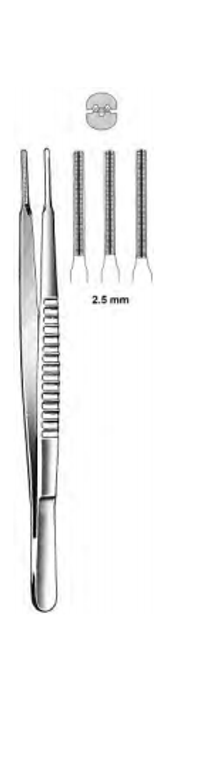 DeBakey Thoracic Tissue Forceps, 2.5mm Jaws, (15.9cm) 6-1/4