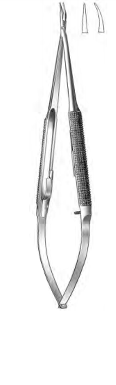 Micro Surgery Needle Holder, Straight, Round Handles, With Catch, (17.8cm). 7"