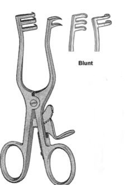 WEITLANER Retractors, Sharp, 2 x 3 Teeth, (10.2cm)4"