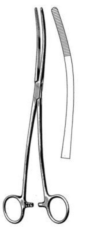 BOZEMAN Uterine Dressing Forceps, Double Curved, (26.7cm)10-1/2