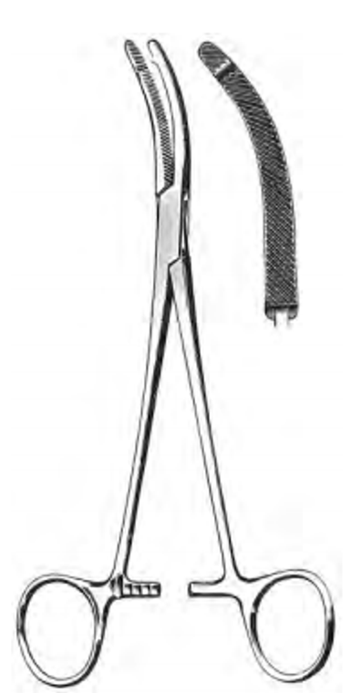 HEANEY Hysterectomy Forceps, Heavy Pattern, Single Tooth, Curved, (20.9cm)8-1/4