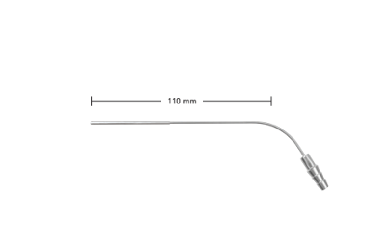 SUCTION TUBE,  1.5MM, ANGLED,CYLINDRICAL, LUER CONE, WL 90MM