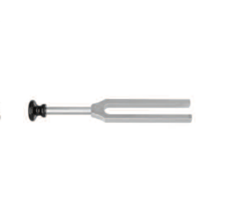 TUNING FORK BY LUCAE, C4 = 2048HZ,FROM NICKEL-PLATED STEEL, WITH FOOT