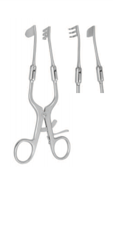 MASTOID RETRACTOR BY FISCH, 16,5CM3 PRONGS RIGHT, SOLID BLADE LEFT