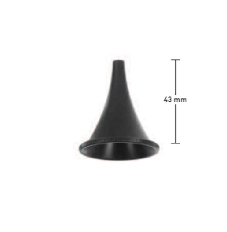 EAR SPECULUM BY FARRIOR, ROUND,STRAIGHT, BLACK FINISH, SIZE 7 = 10,0MMID