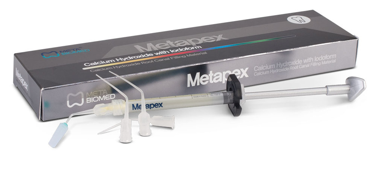 Пломбирование корневых каналов кальцием. Метапекс 2 шпр 2 2.2г+20канюль Metapex МЕТА. Метапекс паста 2.2 гр. 2шпр.. Паста гидроксида кальция Метапекс. Паста Метапекс в стоматологии.