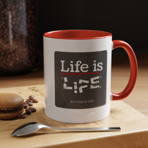 "Life is Life But..." 11-oz (RED) Coffee Mug, Christian Coffee Mug, Inspirational Coffee Mug, Coffee Lover Mug, Christian Gift, Religious Gift