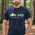 Weightlifter Men's (HEATHER NAVY) T-Shirt - Psalm 46:1, "God is my Refuge and Strength" Shirt
