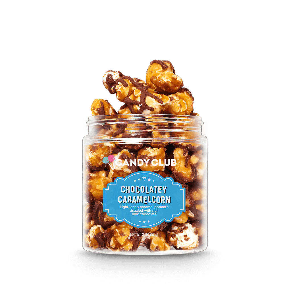 A cup of Chocolatey Caramelcorn candy