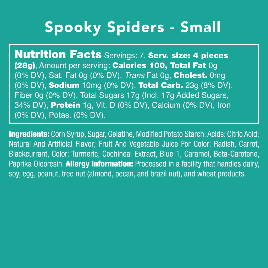 Spooky Spiders - Nutritional Information