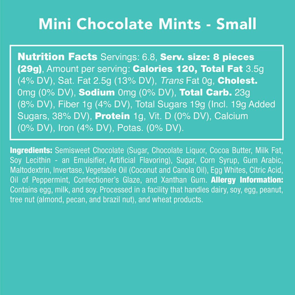 Mini Chocolate Mints - Nutritional Information