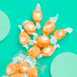 Creamsicle Taffy candy detailed spill shot