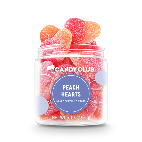 A cup of Peach Hearts candy