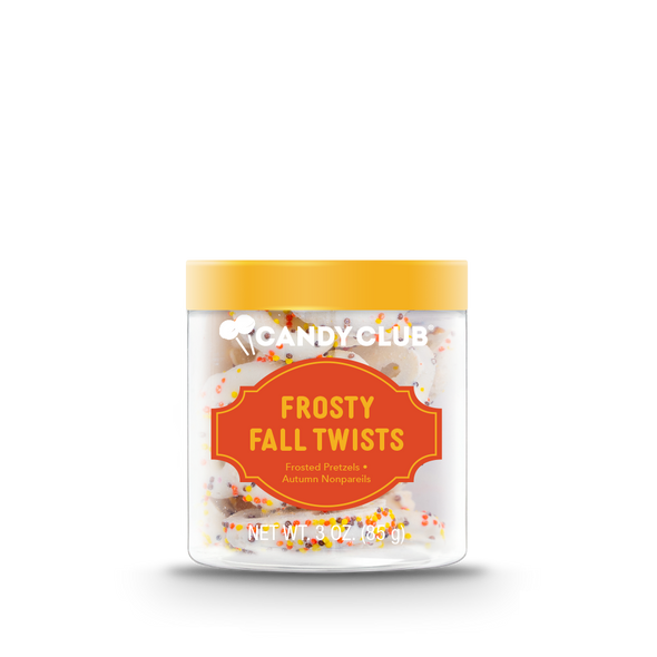 Frosty Fall Twists with orange lid