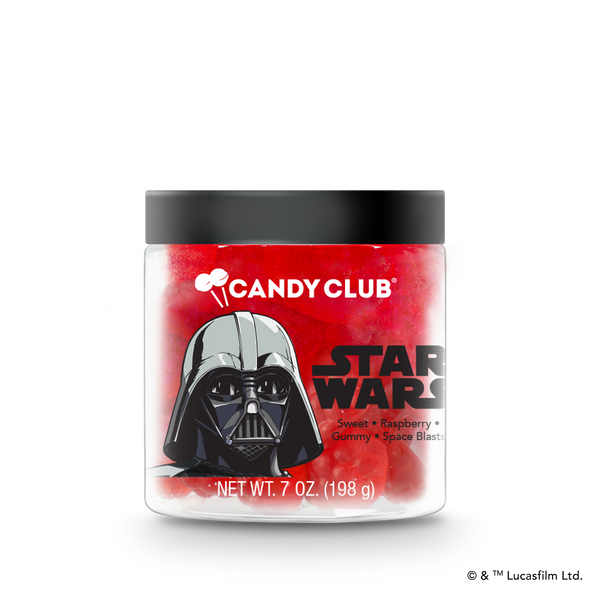 A cup of Candy Club's Star Wars Darth Vader candy with black lid.
© & ™ Lucasfilm Ltd.