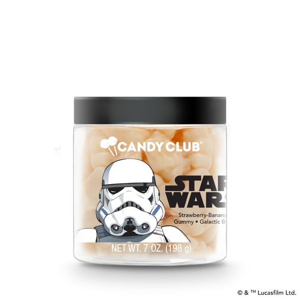 A cup of Candy Club's Star Wars Stormtrooper candy with black lid.
© & ™ Lucasfilm Ltd.