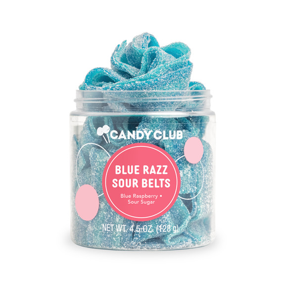 Blue razz sour belt gummy candy Blue razz sour belt gummy candy