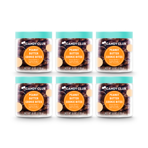6 candy jars peanut butter cookie bites 6 candy jars peanut butter cookie bites