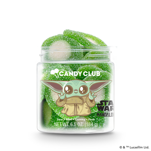 A cup of Candy Club's Star Wars Grogu  candy.
© & ™ Lucasfilm Ltd.