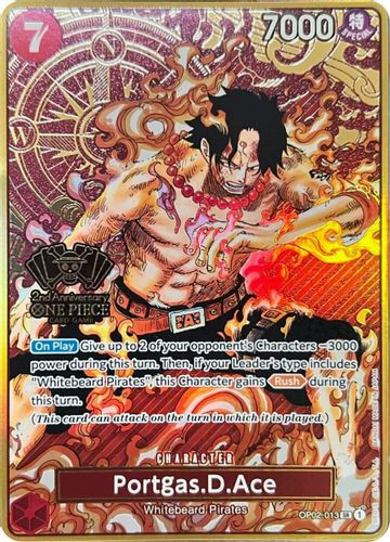 OP02-013] Portgas.D.Ace (JPN 2nd Anniversary Set) (Foil) - Grand J