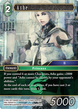 Ashe Foil Hero 2-121H Final Fantasy TCG Opus 2 Rare Card Shinny Princess 