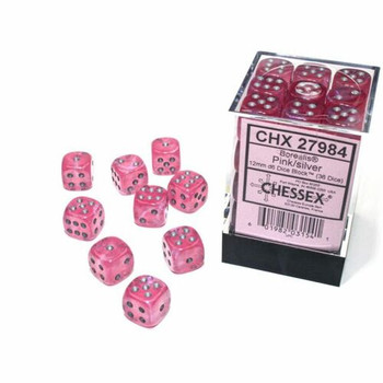 CHX 27984 Borealis 12mm d6 Pink/silver Luminary Block (36)