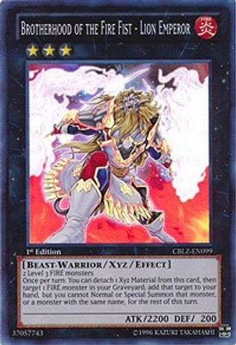 CBLZ-EN099 Brotherhood of the Fire Fist - Lion Emperor (Super Rare) <Unl>