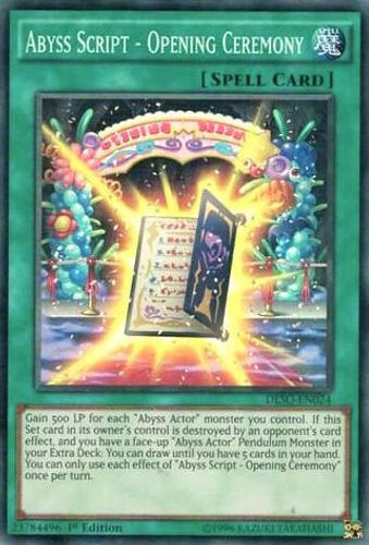 DESO-EN024 Abyss Script - Opening Ceremony (Super Rare) <1st>