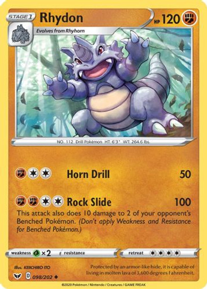 [SWSH01][SSH-098/202UC] Rhydon (Reverse Holo)