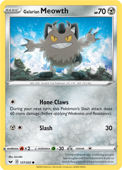 [SWSH01][SSH-127/202C] Galarian Meowth (Reverse Holo)