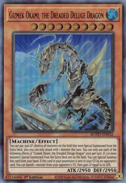 ROTD-EN032 Gizmek Okami, the Dreaded Deluge Dragon (Ultra Rare) <1st>