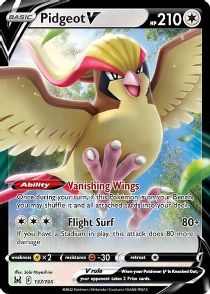 [SWSH11][LOR-137/196UR] Pidgeot V (Holo)