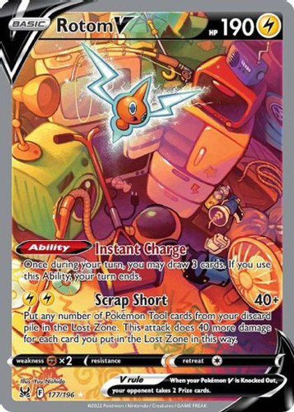 [SWSH11][LOR-176/196SEC] Rotom V (Alternate Art) (Holo)