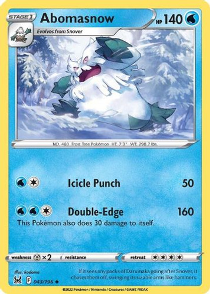 SWSH11-043/196C Abomasnow (Reverse Holo)