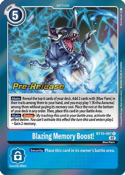 BT10-097R Blazing Memory Boost! (Prerelease Stamp) (Foil)