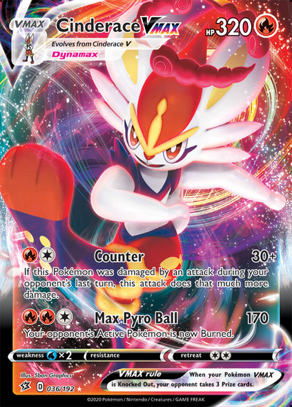 [SWSH02][RCL-036/192UR] Cinderace VMAX (Holo)